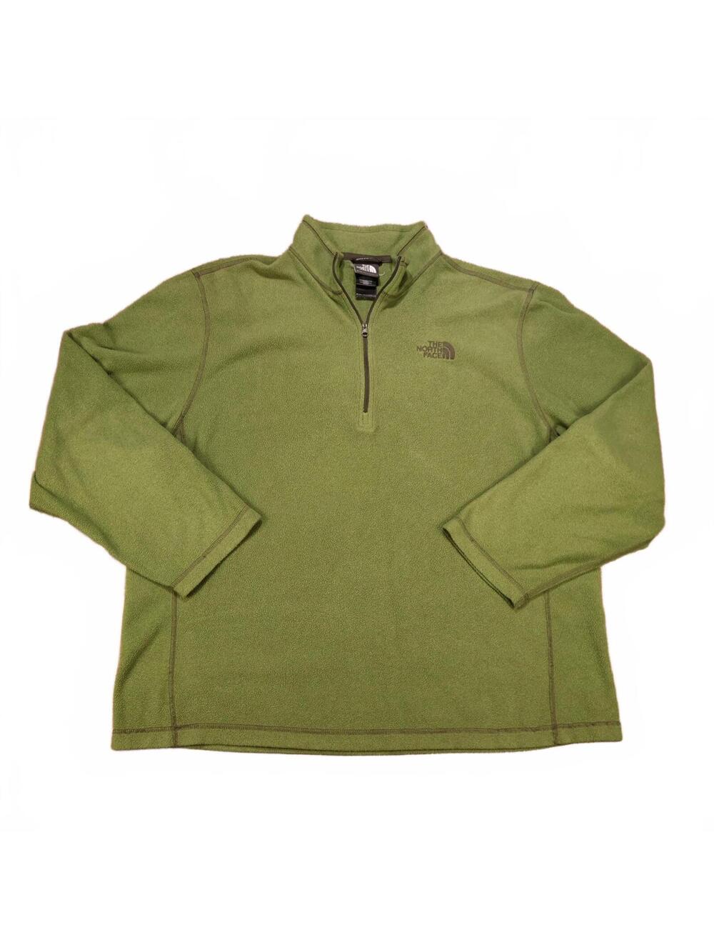 The North Face Mens Size XL Sweater 1/4 Zip Fleece Pullover Moss Green Warm